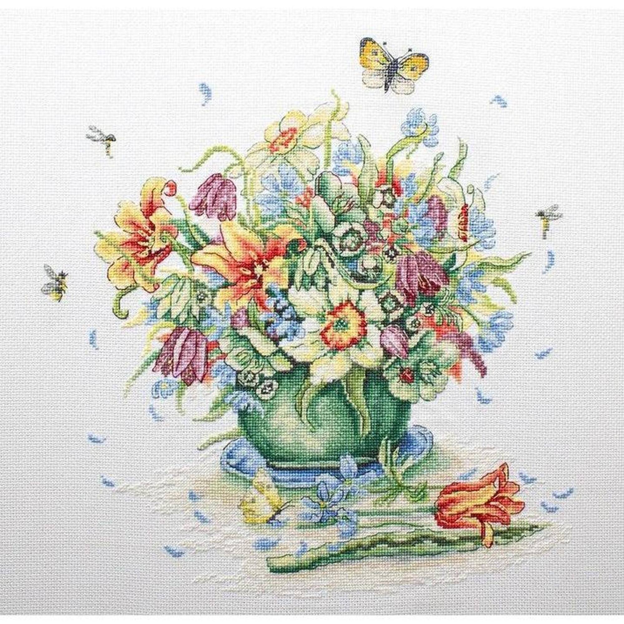 Luca-s April Bouquet Counted Cross Stitch Kit